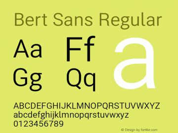 Bert Sans Version 12.135;July 10, 2020;FontCreator 13.0.0.2655 64-bit Font Sample