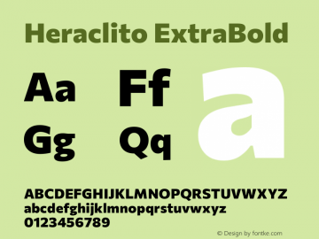 Heraclito ExtraBold Version 1.00;July 8, 2020;FontCreator 13.0.0.2655 64-bit图片样张