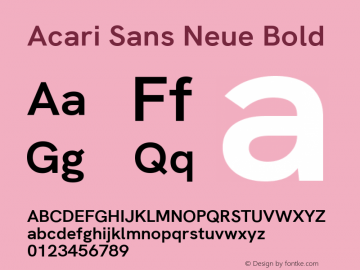 Acari Sans Neue Bold Version 2.459;August 1, 2020;FontCreator 13.0.0.2655 64-bit; ttfautohint (v1.8.3)图片样张