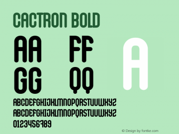 Cactron Bold Version 1.0 Font Sample