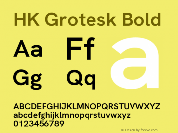 HK Grotesk Bold Version 2.466 Font Sample