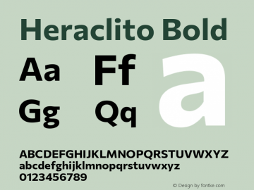 Heraclito Bold Version 1.00;July 8, 2020;FontCreator 13.0.0.2655 64-bit图片样张
