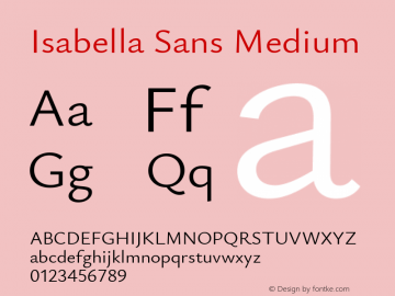Isabella Sans Medium Version 0.002;July 12, 2020;FontCreator 13.0.0.2655 64-bit; ttfautohint (v1.6) Font Sample