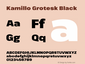 Kamillo Grotesk Black Version 1.00;July 23, 2020;FontCreator 13.0.0.2655 64-bit Font Sample