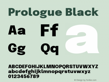 Prologue Black Version 1.002;July 14, 2020;FontCreator 13.0.0.2655 64-bit图片样张