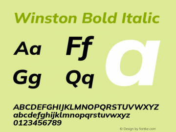 Winston Bold Italic Version 2.503;July 17, 2020;FontCreator 13.0.0.2655 64-bit图片样张
