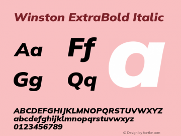 Winston ExtraBold Italic Version 2.503;July 17, 2020;FontCreator 13.0.0.2655 64-bit图片样张
