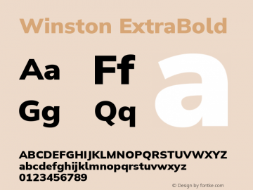 Winston ExtraBold Version 2.503;July 17, 2020;FontCreator 13.0.0.2655 64-bit图片样张