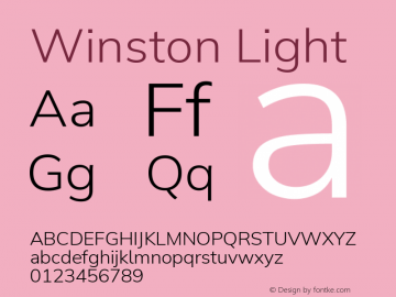 Winston Light Version 2.503;July 17, 2020;FontCreator 13.0.0.2655 64-bit Font Sample
