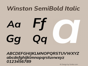 Winston SemiBold Italic Version 2.503;July 17, 2020;FontCreator 13.0.0.2655 64-bit图片样张