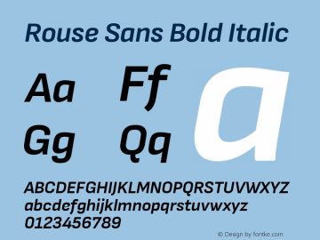 Rouse Sans Bold Italic Version 4.00;June 14, 2020;FontCreator 12.0.0.2522 64-bit; ttfautohint (v1.8.3) Font Sample