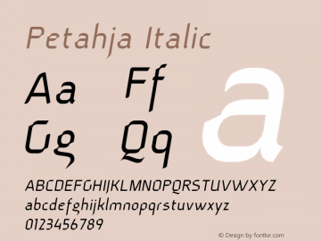 Petahja Italic Version 1.1图片样张