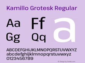 Kamillo Grotesk Version 1.00;July 23, 2020;FontCreator 13.0.0.2655 64-bit Font Sample