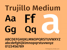 Trujillo Medium Version 4.301;July 28, 2020;FontCreator 13.0.0.2655 64-bit图片样张