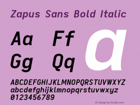 Zapus Sans Bold Italic Version 1.00;August 6, 2020;FontCreator 13.0.0.2655 64-bit; ttfautohint (v1.8.3)图片样张