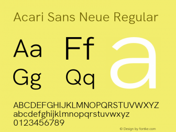 Acari Sans Neue Version 2.459;August 1, 2020;FontCreator 13.0.0.2655 64-bit; ttfautohint (v1.8.3)图片样张