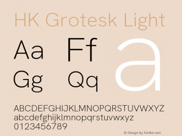 HK Grotesk Light Version 2.466 Font Sample
