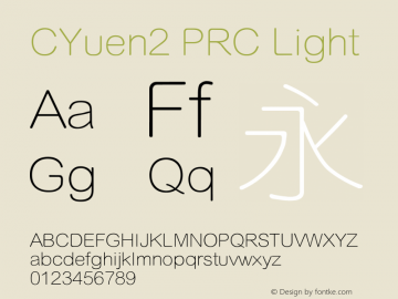 CYuen2 PRC Light  Font Sample