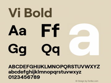 Vi Bold Version 1.003 Font Sample