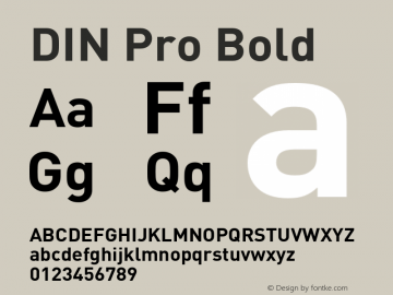 DINPro-Bold Version 7.504; 2005; Build 1020 Font Sample