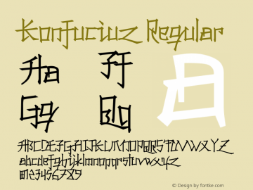Konfuciuz Regular #7 pleez Font Sample