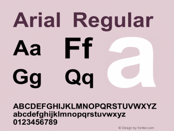 Arial Version 1.0 Font Sample