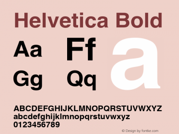 Helvetica Bold 1.0 Font Sample