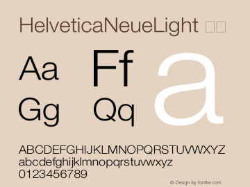 HelveticaNeueLight 细体 图片样张