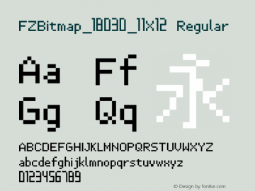 FZBitmap_18030_11X12 Version 1.00 Font Sample