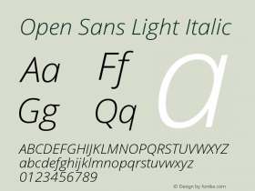 Open Sans Light Italic Version 1.10图片样张