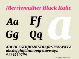 Merriweather Black Italic Version 1.584; ttfautohint (v1.5) -l 6 -r 36 -G 0 -x 10 -H 350 -D latn -f cyrl -w 