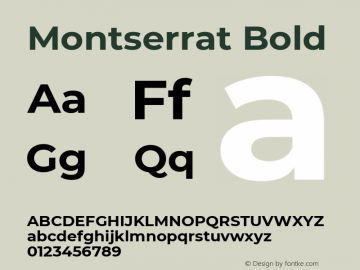 Montserrat Bold Version 7.200 Font Sample