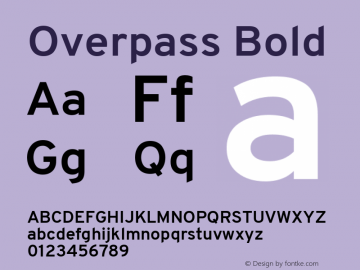 Overpass Bold Version 3.000;DELV;Overpass; ttfautohint (v1.5) Font Sample