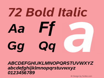 72 Bold Italic Version 1.01图片样张