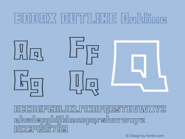 Bodax Outline Version 1.000 Font Sample