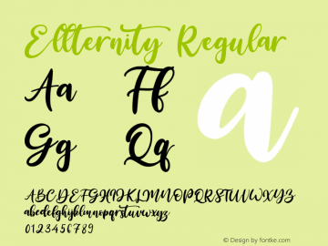 Ellternity Version 1.00;June 25, 2020;FontCreator 12.0.0.2563 64-bit图片样张