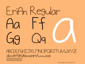 EriAn Regular Version 001.006 Font Sample