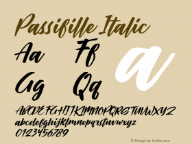 Passifille Italic Version 1.00;June 20, 2020;FontCreator 12.0.0.2563 64-bit Font Sample