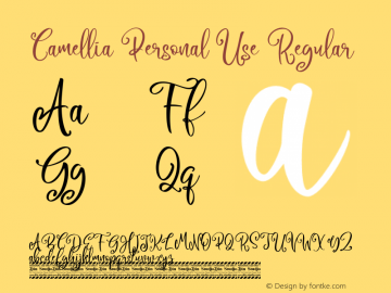 Camellia Personal Use Version 1.00;August 31, 2020;FontCreator 12.0.0.2567 64-bit图片样张