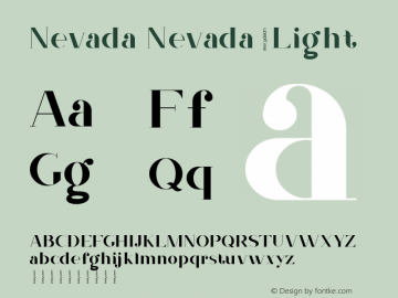 Nevada_Light Version 1.00;May 8, 2020;FontCreator 12.0.0.2535 64-bit图片样张