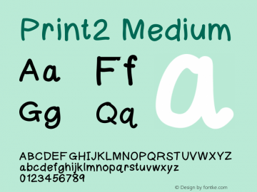 Print2 Version 001.000 Font Sample