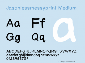 Jasonlessmessyprint Version 001.000 Font Sample