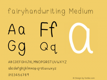 fairyhandwriting Version 001.000 Font Sample