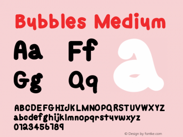 Bubbles Version 001.000 Font Sample