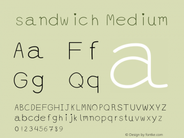 sandwich Version 001.000 Font Sample