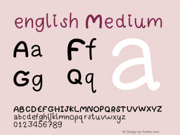 english Version 001.000 Font Sample