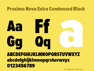 ProximaNovaExCn-Black Version 1.101;PS 001.001;hotconv 1.0.38 Font Sample