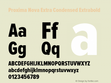 ProximaNovaExCn-Extrabld Version 1.101;PS 001.001;hotconv 1.0.38 Font Sample