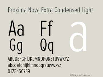 ProximaNovaExCn-Light Version 1.101;PS 001.001;hotconv 1.0.38 Font Sample