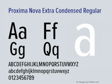 ProximaNovaExCn-Regular Version 1.101;PS 001.001;hotconv 1.0.38 Font Sample